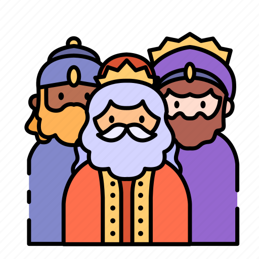 Three wise men, gaspar, balthazar, melchior, gift, king, gold icon - Download on Iconfinder