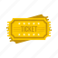 cinema, coupon, entertainment, film, paper, theater, ticket 