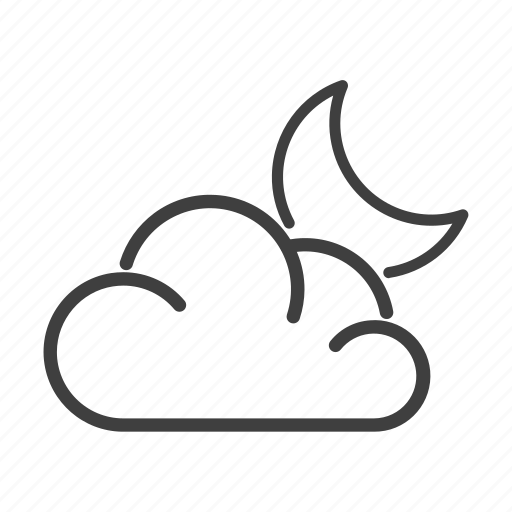 Clody, cloud, cloud icon, forecast, moon, night, weather icon - Download on Iconfinder