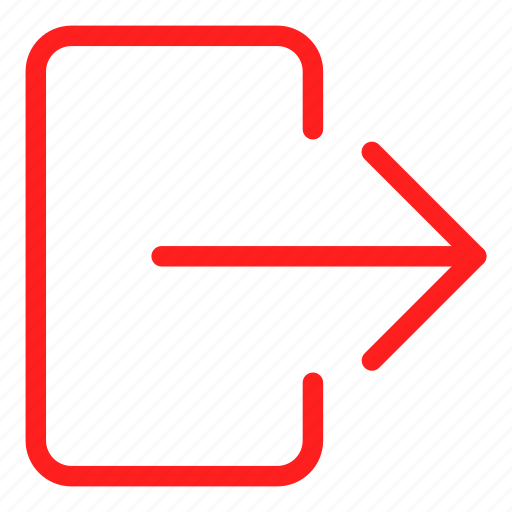Exit, go out, logout, out, red, signout icon - Download on Iconfinder