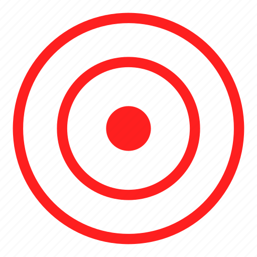 Red, target, aim, direction, focus, goal, navigation icon - Download on Iconfinder