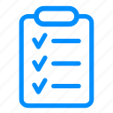 blue, checklist, clipboard, report, tasklist, ticks