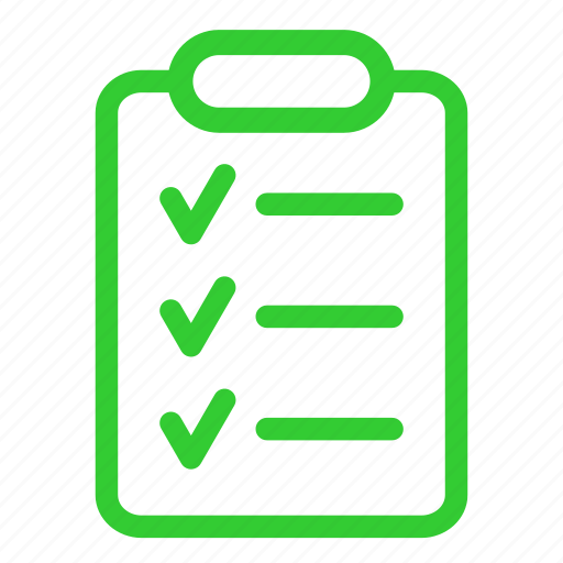 Green, checklist, clipboard, report, tasklist, ticks icon - Download on Iconfinder