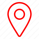 red, gps, location, map, marker, navigation, pin