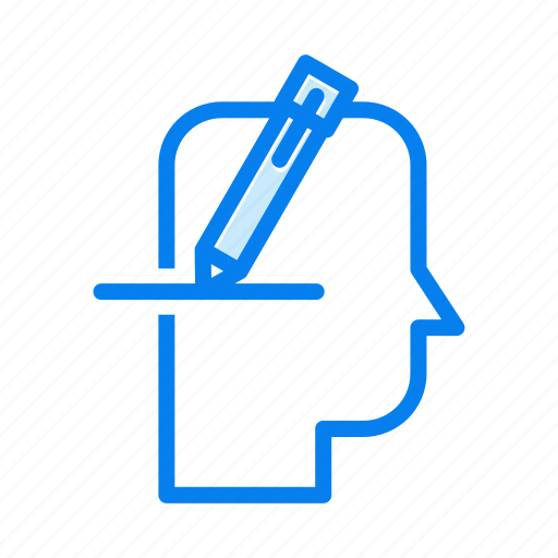 Head, pen, thinking, write icon - Download on Iconfinder