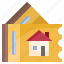 house, ticket, coupon, home, buildings 