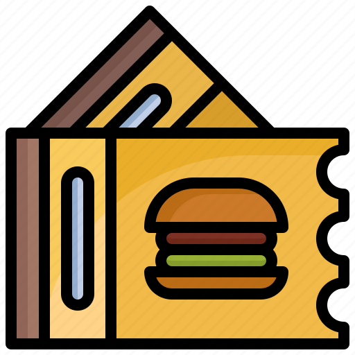 Burger, ticket, coupon, hamburger, fast, food icon - Download on Iconfinder