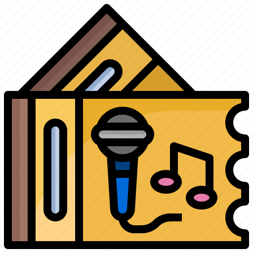 Concert, ticket, coupon, microphone, music, multimedia icon - Download on Iconfinder