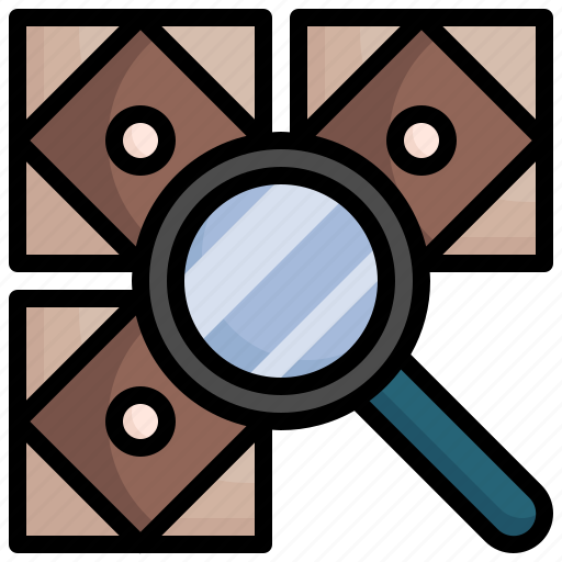 Check, over, floor, tile, installation, magnifying, glass icon - Download on Iconfinder