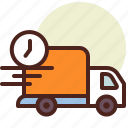 clock, delivery, fast, schedule