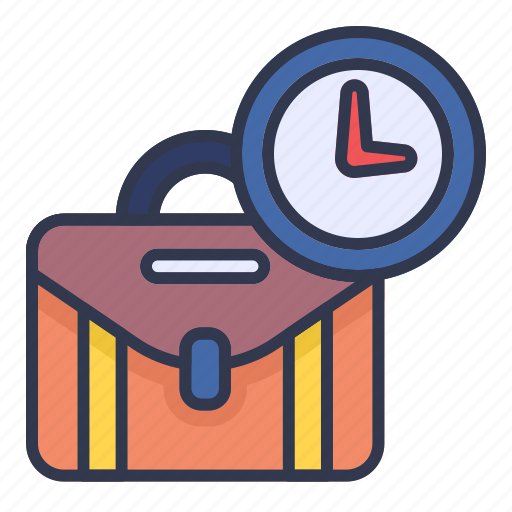 Briefcase, time, running, clock, watch icon - Download on Iconfinder