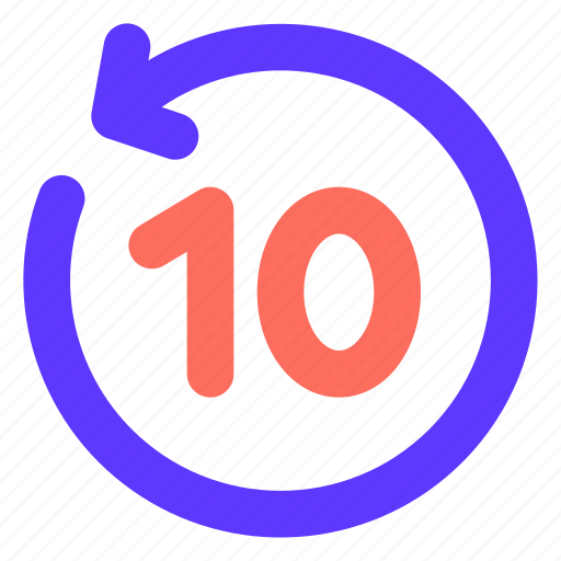 Backward, 10 seconds, video player, music player icon - Download on Iconfinder