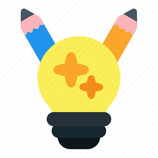 Bulb, idea, creative, lamp, pen, stationary icon - Download on Iconfinder