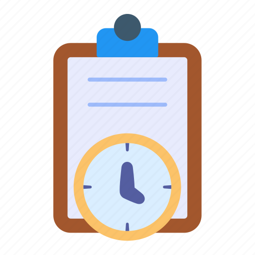 Checklist, clipboard, clock, time, document icon - Download on Iconfinder