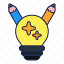 bulb, idea, creative, lamp, pen, stationary