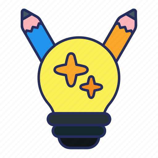 Bulb, idea, creative, lamp, pen, stationary icon - Download on Iconfinder