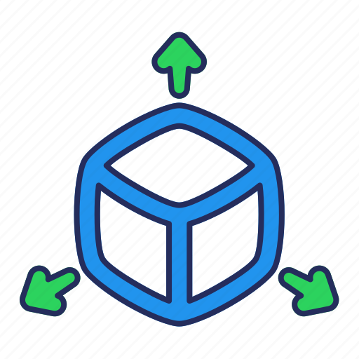 Model, cube, circular, arrow, center, sort icon - Download on Iconfinder