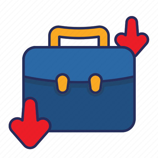 Suitcase, decrease, briefcase, business, portfolio, arrow icon - Download on Iconfinder