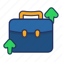 suitcase, increase, briefcase, business, portfolio, arrow