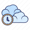 cloud, computing, time, clock, weather