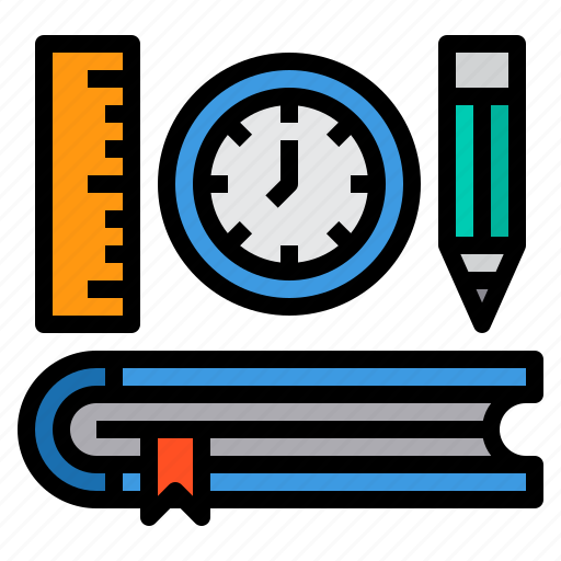 Book, education, study, time, pencil icon - Download on Iconfinder