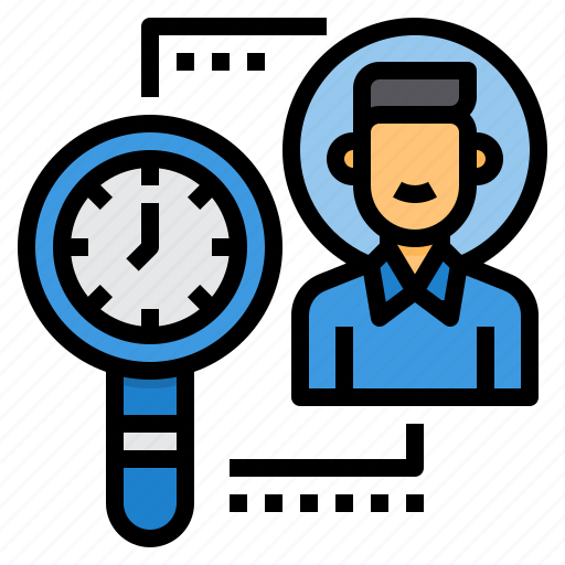 Magnifying, time, search, hiring, glass, jobs icon - Download on Iconfinder