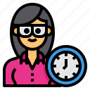 woman, period, student, avatar, schedule, timetable