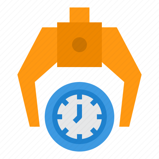 Robotic, arm, management, clock, keep, industrial, time icon - Download on Iconfinder