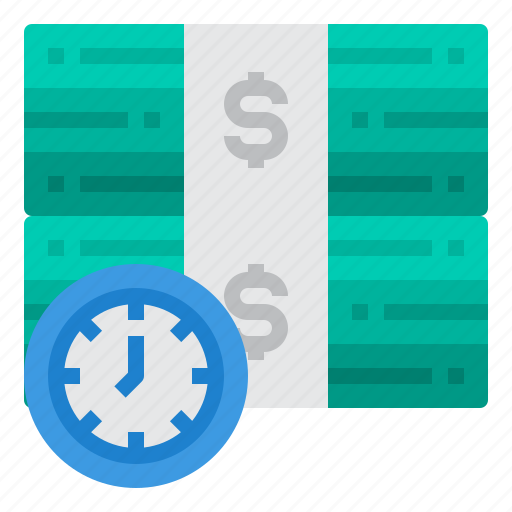 Is, clock, money, stack, time, cash icon - Download on Iconfinder