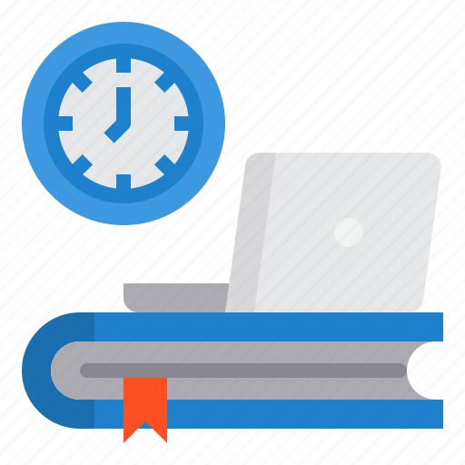 Working, laptop, management, clock, book, time icon - Download on Iconfinder