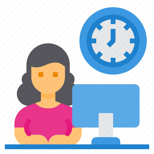 Working, home, management, work, woman, office, time icon - Download on Iconfinder