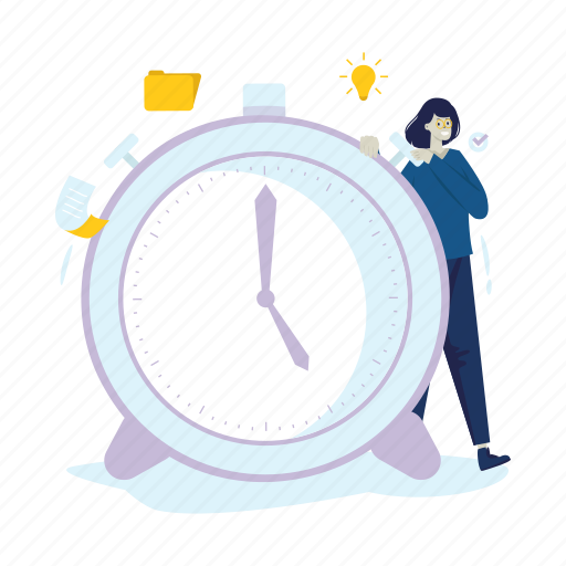 Timer, schedule, time management, business, alarm, reminder, deadline illustration - Download on Iconfinder