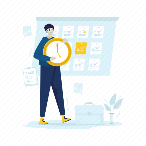 Notes, time management, to do list, check, document, alarm, reminder illustration - Download on Iconfinder