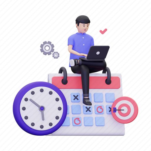 Time, schedule, calendar, productivity, planning, businessman, time management 3D illustration - Download on Iconfinder