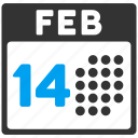 calendar, event, february 14, fourteenth, lover day, romantic, valentine