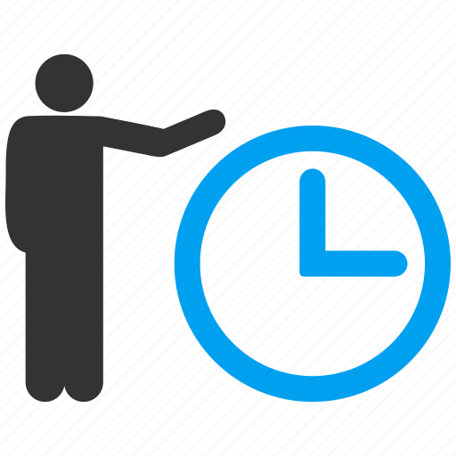 Clock, male, man, person, show, time, user icon - Download on Iconfinder