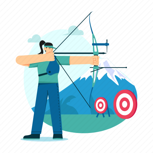 Archery, target, arrow, bow illustration - Download on Iconfinder