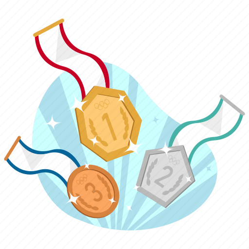 Badge, medal, win, winner illustration - Download on Iconfinder