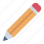 pencil, draw, write, tool, stationary, edit, education 