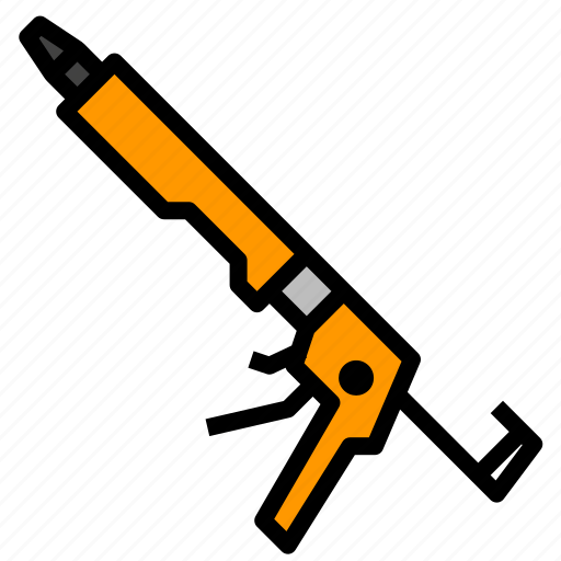 Caulk, caulking gun, construction tool, glue, pistol, repair, silicone icon - Download on Iconfinder