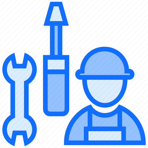 Construction, worker, wrench, screw, foreman icon - Download on Iconfinder