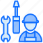 construction, worker, wrench, screw, foreman 