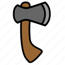 axe, chop, color, hatchet, tool