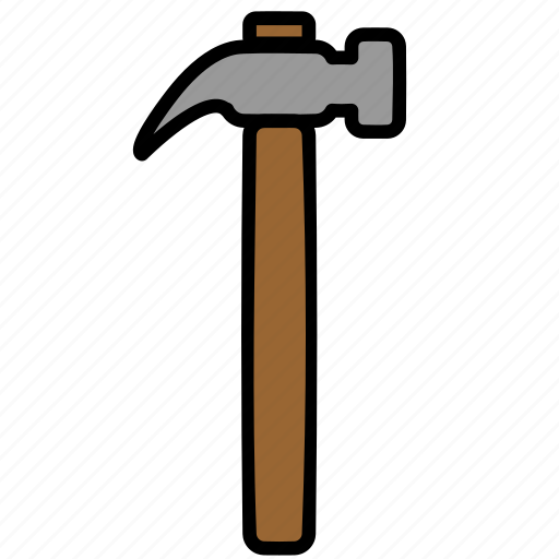 Color, hammer, hit, nails, tool icon - Download on Iconfinder