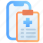 medical report, record, clipboard, data, patient, telemedical, telemedicine, online doctor, mobile 