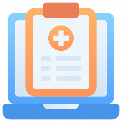 Medical report, laptop, record, clipboard, data, telemedical, telemedicine icon - Download on Iconfinder