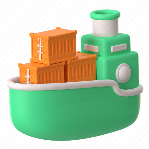 Shipping, ship, logistics, cargo, container, delivery, package 3D illustration - Download on Iconfinder
