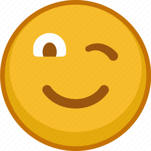 Emoji, emoticon, smile, wink, emoticons, emotion, mood icon - Download on Iconfinder