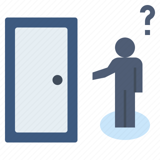 Door, doubt, hesitate, safety, worry icon - Download on Iconfinder