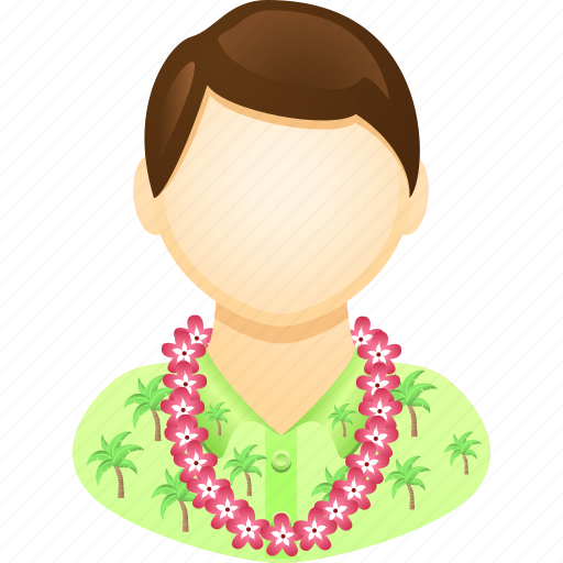 Flowers, hawaiian shirt, man, tourism, tourist, vacation icon - Download on Iconfinder